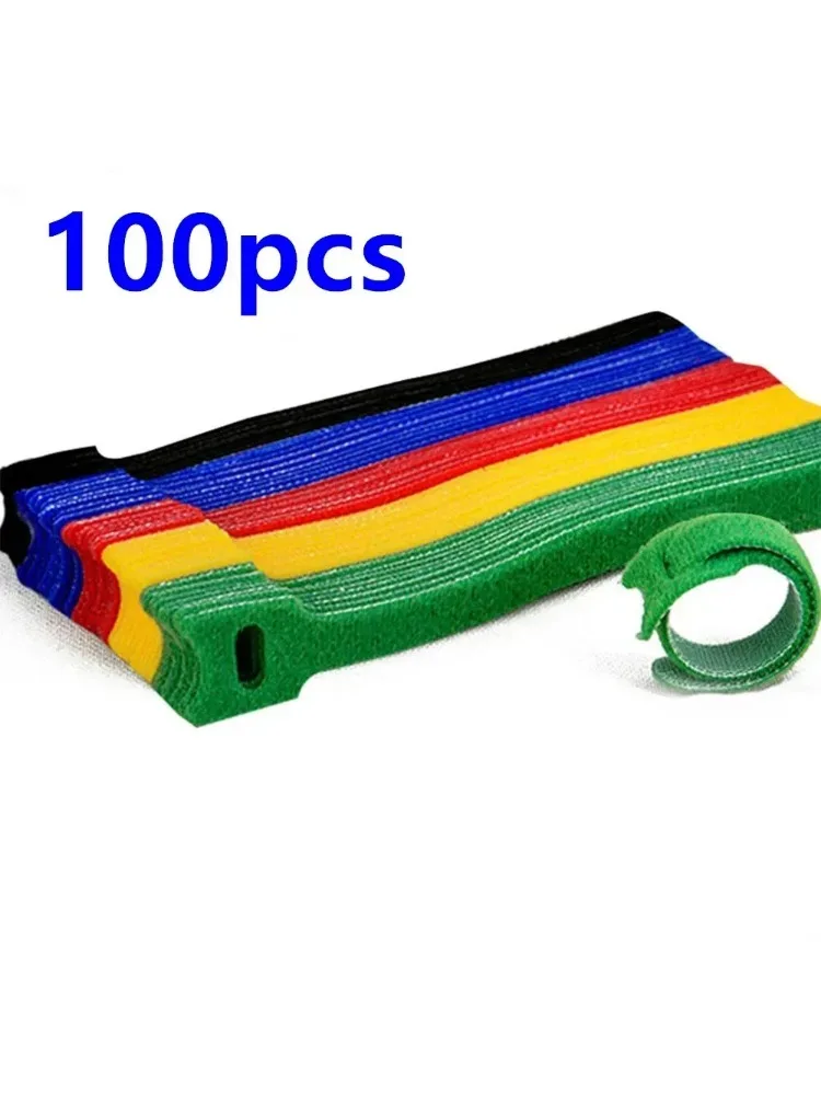 Attaches de câble réutilisables en plastique coloré, 50/100 pièces, attaches de câble en nylon, attaches à boucle, attaches à fermeture éclair, attaches de câble de type T