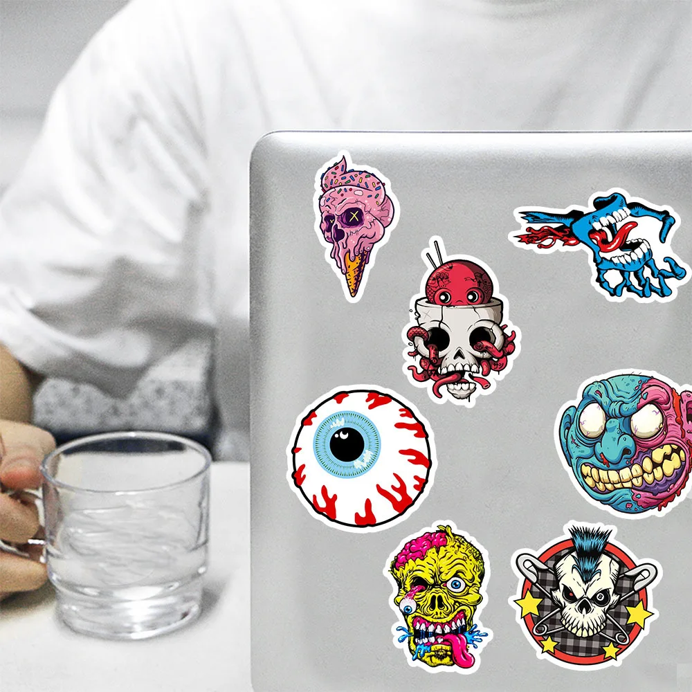 50 pezzi Horror Graffiti Terrore Teschio Serie Adesivi fai da te Laptop Chitarra Casco Bagagli Skateboard Adesivo per auto