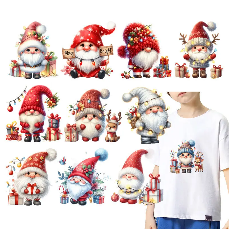 Baby Clothes Patches Christmas Santa Claus Heat Transfer DIY Iron-on Transfers Stickers Heat Print By Household Irons DIY