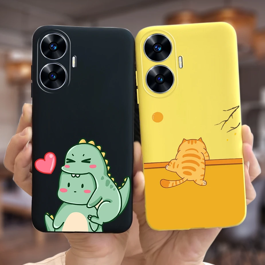 For Realme C55 Case Cute Astronauts Cartoon Painted Cover Shockproof Phone Cases For Realme Narzo N55 C 55 RealmeC55 Soft Fundas