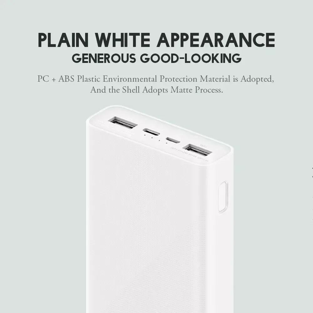 Xiaomi PowerBank 20000mAh PLM18ZM 18W 2-Way Quick Charging USB C Portable Mi Spare External Battery 10000mAh Powerbank Xiaomi