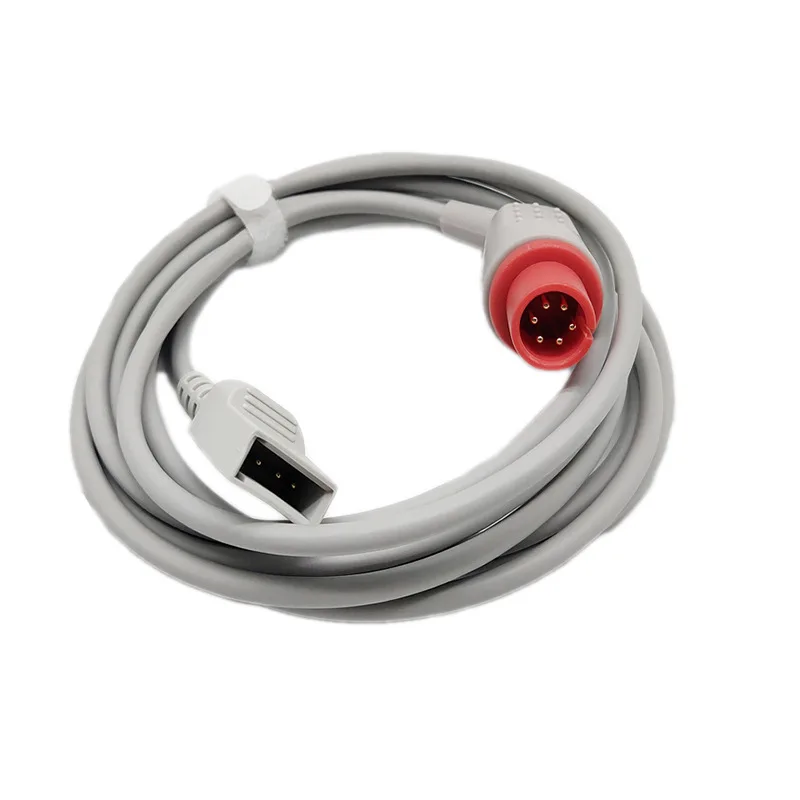 Compatible Monitors 6-Pin Invasive Bloods Pressure Cable Pressure Sensor Cable Transfer Abbott/UTA