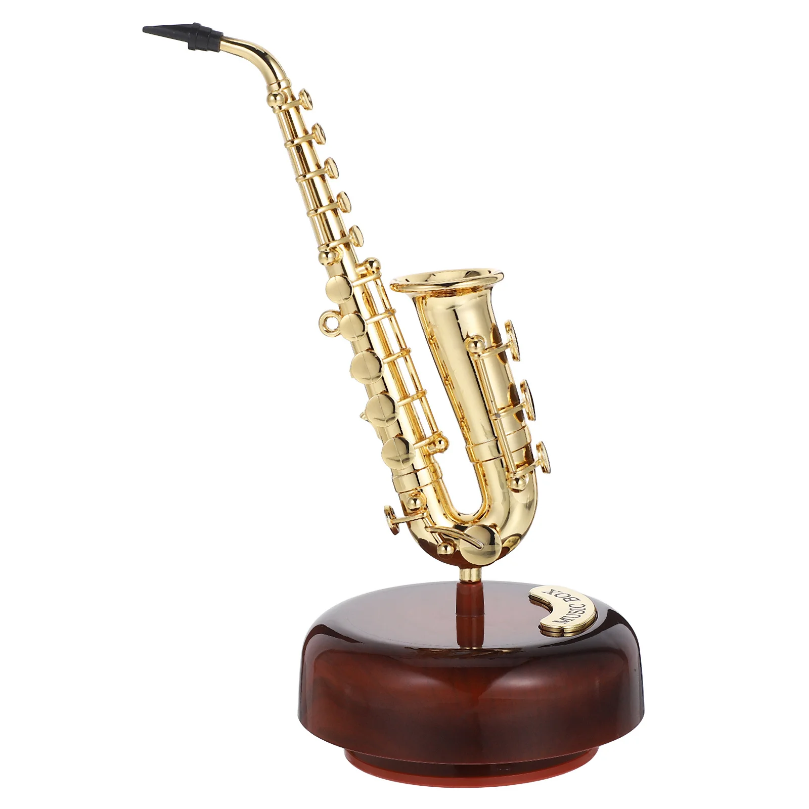 

Saxophone Music Box with Artistic Design Plastic Instrument Adornment for Living Room Desk Decorative Use Instrument Decoration