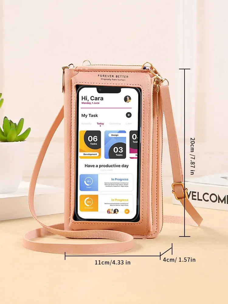 2024 Slant Cross Anti-theft Wielofunkcyjne ramię Przezroczysty Mini Portfel Torba na telefon komórkowy dla kobiet