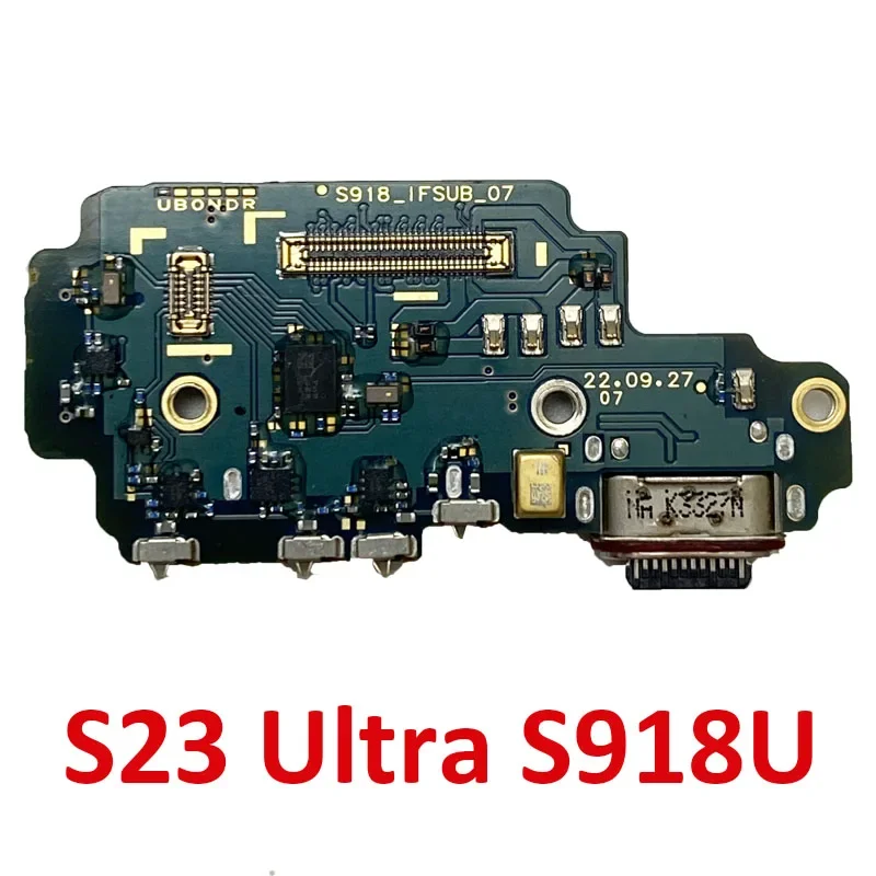 Charging port board for Samsung Galaxy S23 Ultra Plus s918u s911b s918e s918b s916b s916e s911e microphone PCB dock flex cable