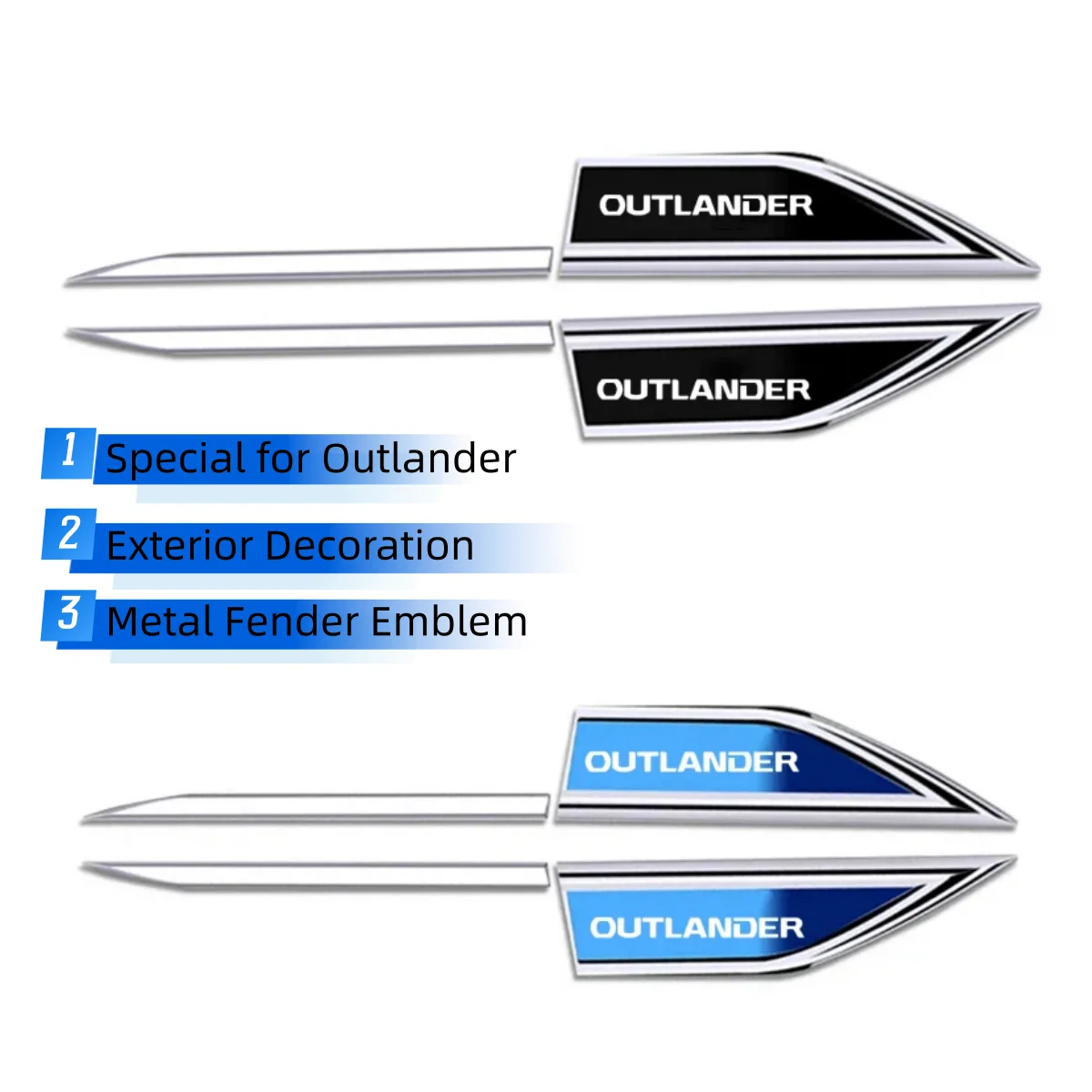 

Sport Metal Car Body Side Fender Emblem 25x3cm for Mitsubishi Outlander Exterior Decoration Accessories