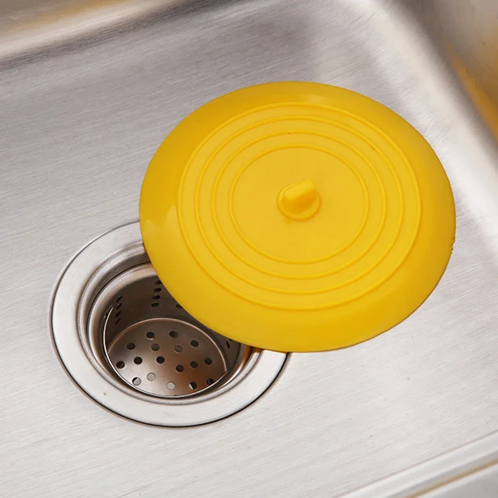Large Silicone Sink Stopper Shower Floor Drain Strainer Hair Catcher Leak-proof Wash Basin Cover Plug Filter Kitchen Accessories