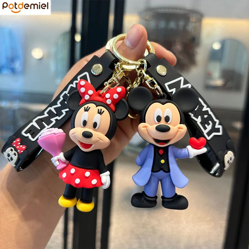

New Creative Mickey Minnie Keychain Cute Mickey Mouse Pendant Doll Car Keychain Men And Women Bag Pendant Birthday Gift