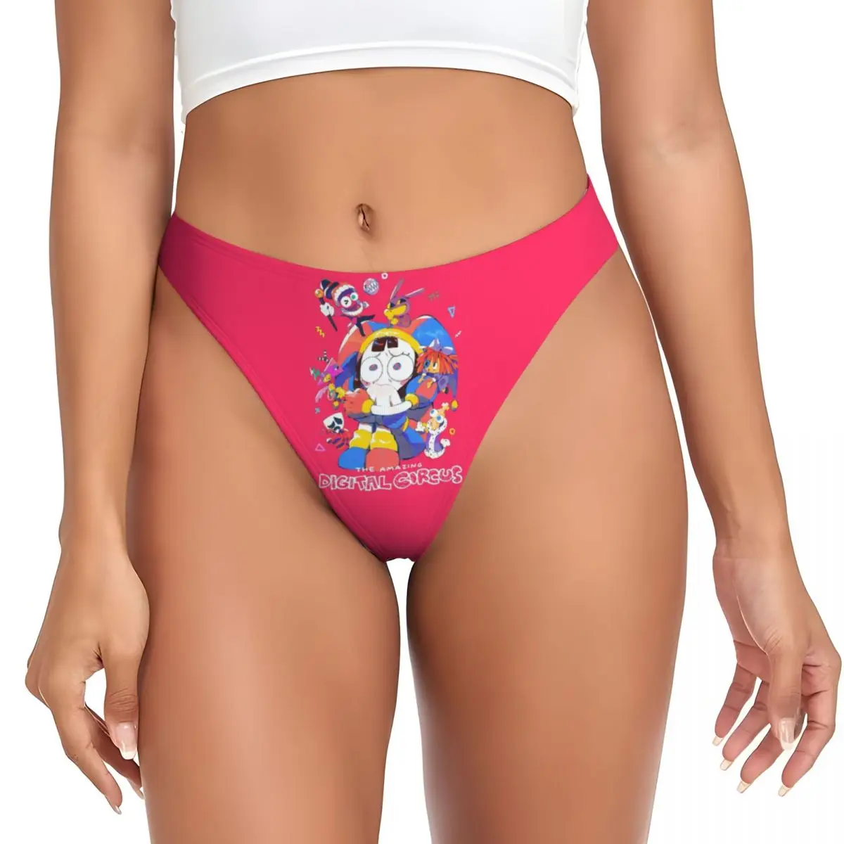 Personalizado Digital Circus G-string tangas para as mulheres, feminino conforto calcinha, roupa interior, a incrível Digital