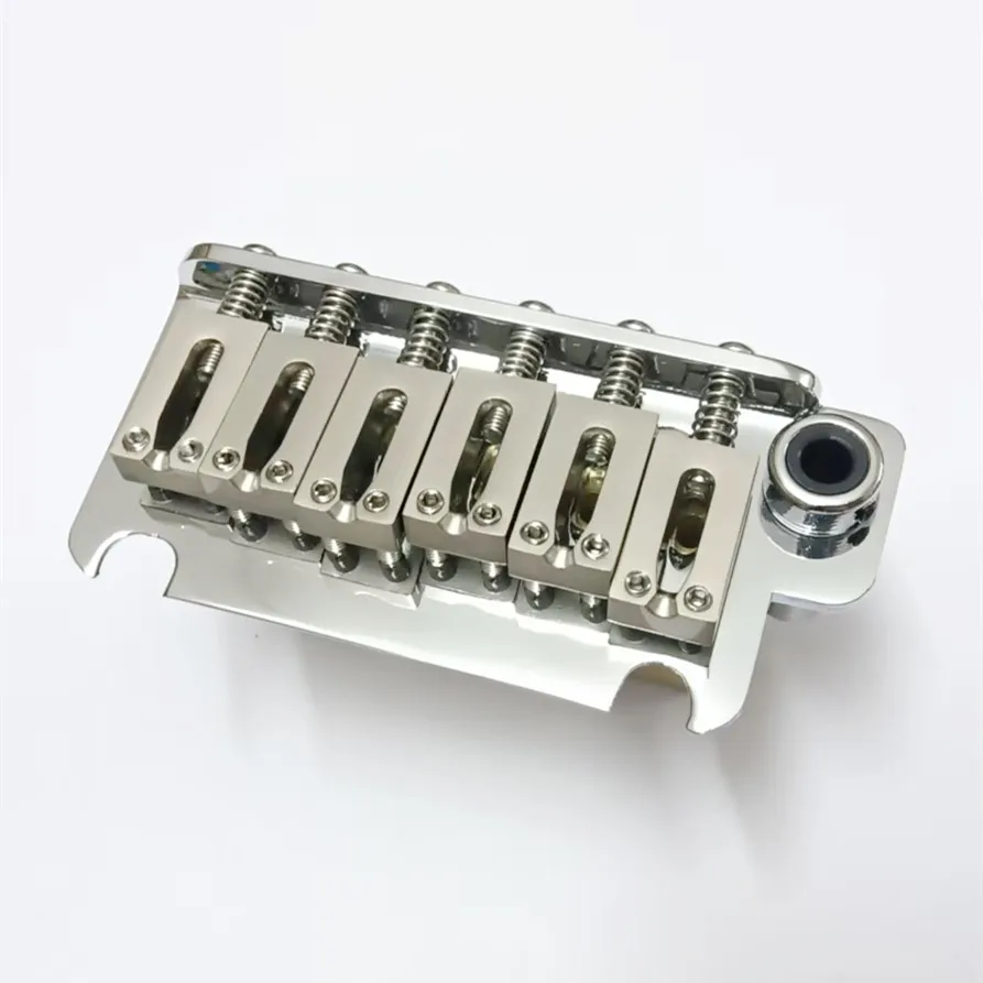 Left Handed 2-Point Pivot Tremolo Guitar Bridge with Brass Block, 54mm String Spacing, 10.8mm Width Saddles
