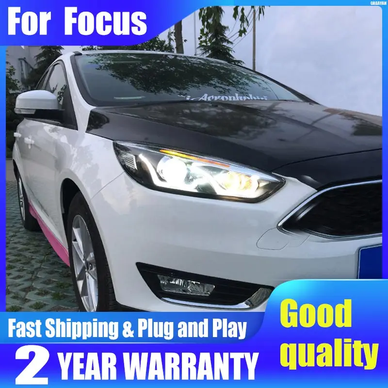 

Фары головного света для Ford Focus 2015-, фонарь головного света, фокус DRL, биксеноновые линзы, дальний и ближний свет, противотуманная фара