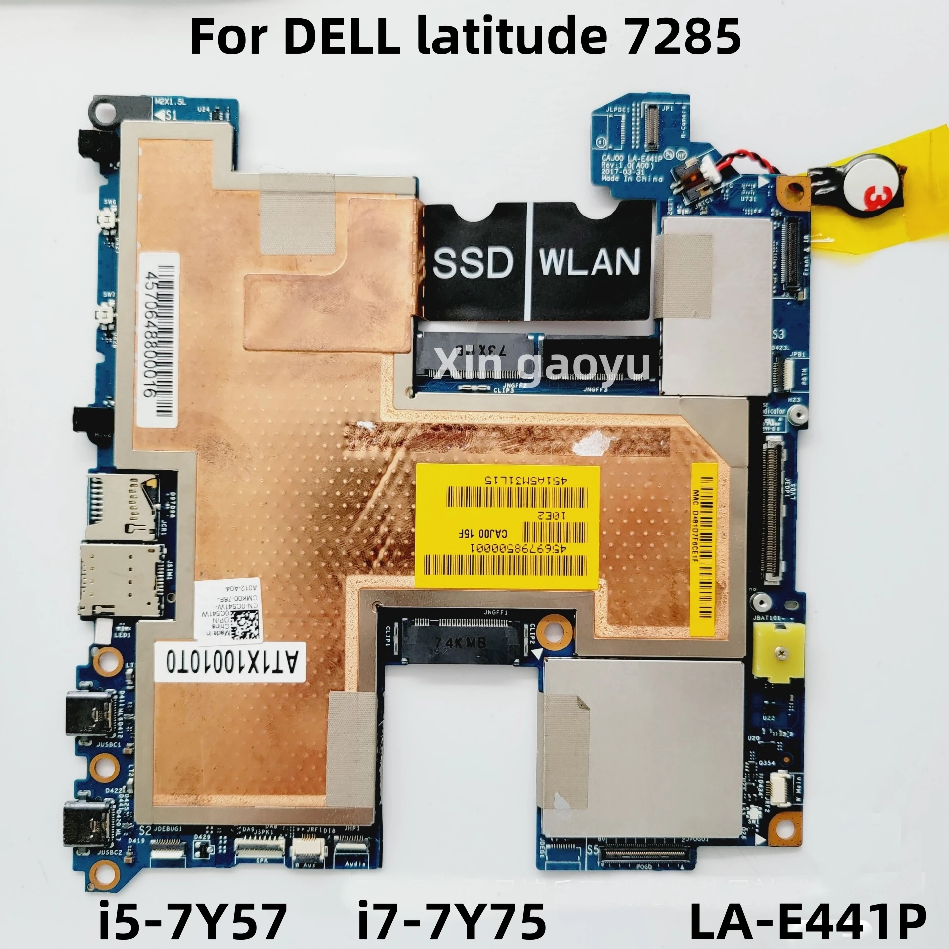 CN-0363DF 363DF 087WFT LA-E441P i5-7Y57  i7-7Y75 CPU Mainboard For DELL latitude 7285 Laptop Motherboard