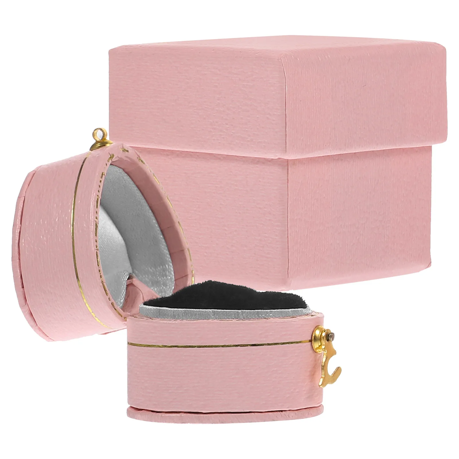 

1 Set Heart Shaped Jewelry Box Storage Case Earrings Necklaces Bracelets Dustproof Gift Container Heart Design Ring Box For