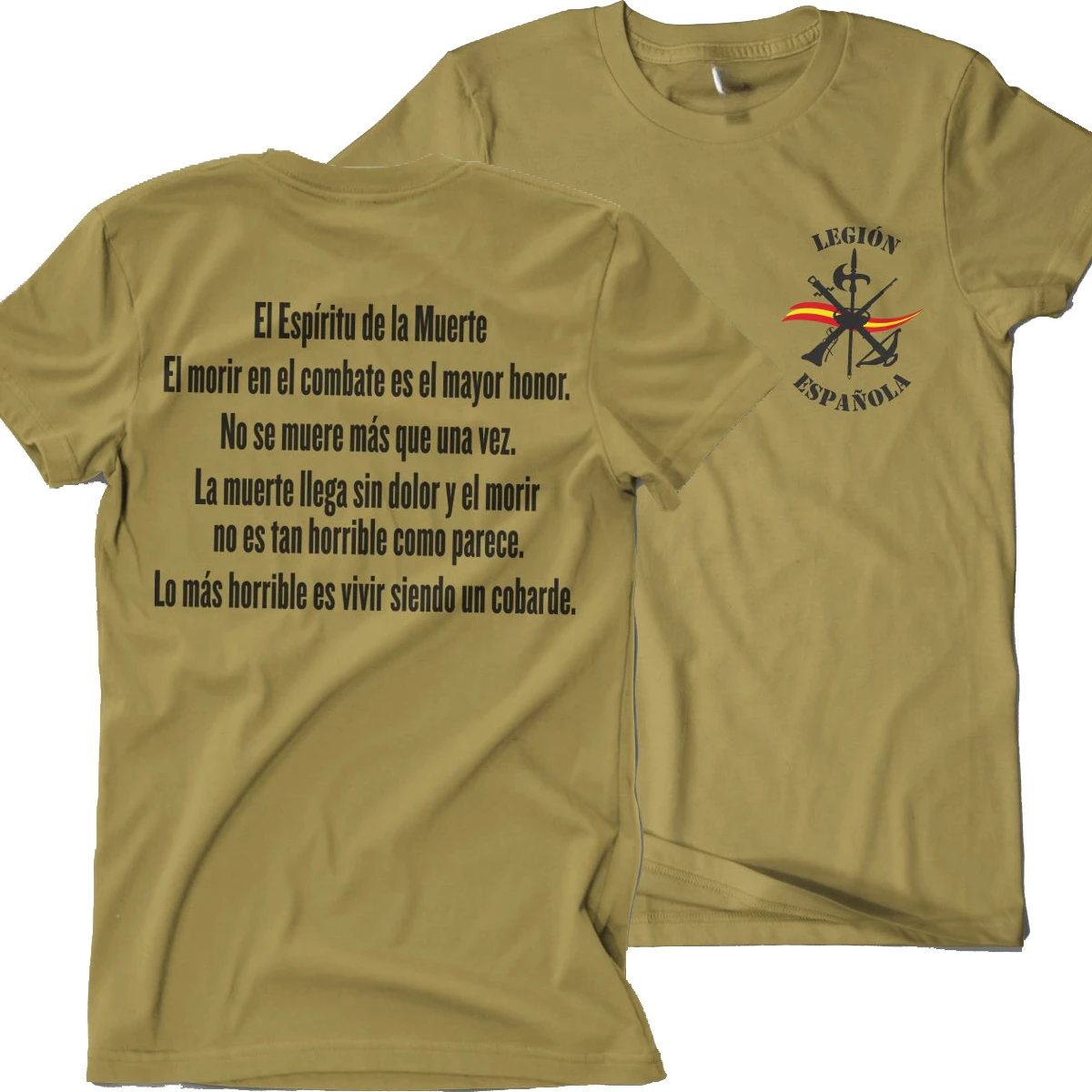 Cheavyweight Espiritu De La Muerte Spanish Legion T-Shirt 100% Cotton O-Neck Summer Short Sleeve Casual Mens T-shirt Size S-5XL