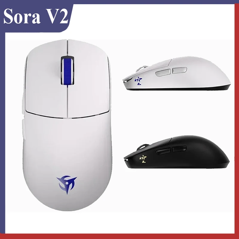 Ninjutso Sora V2 Mouse Paw3395 2.4g Wireless Wired Dual Mode Snappyfire 39g Lightweight Fps Game Apex Csgo Esports Pc Game Mouse