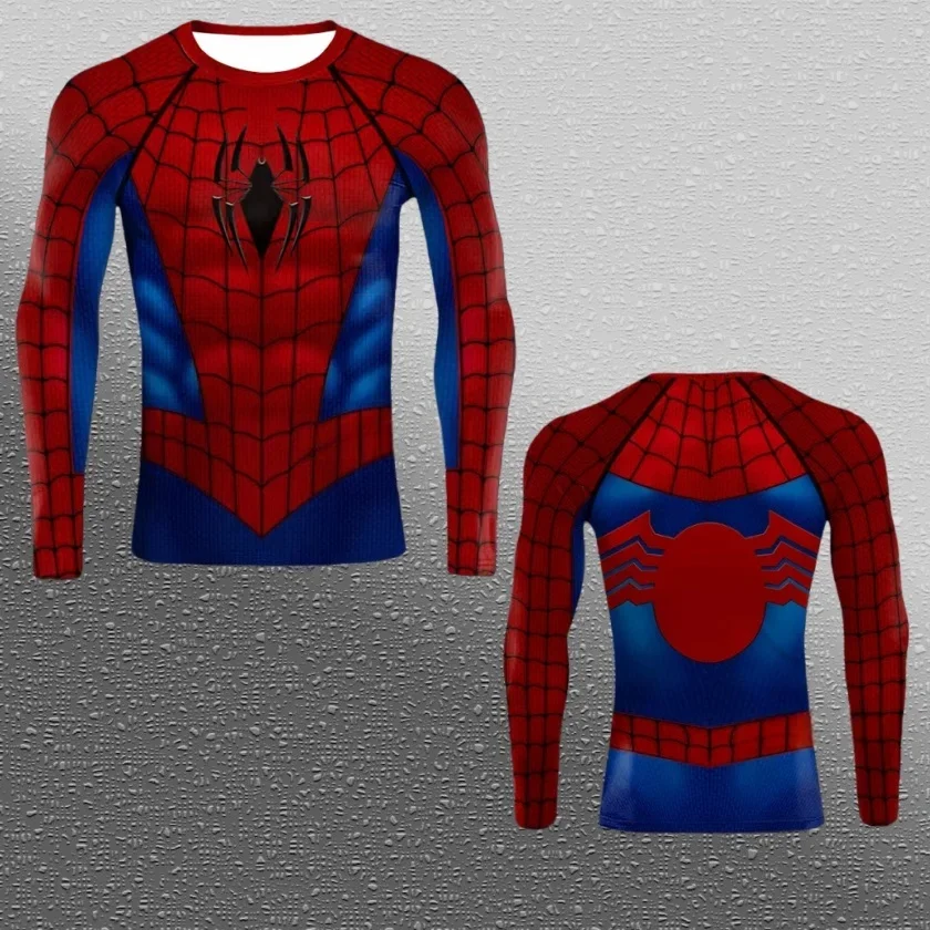 2026 شعبية خارقة كوس سلسلة أزياء رياضية اللياقة البدنية الملابس الربيع والخريف طويلة الأكمام تي شيرت الأسرة الملابس #3