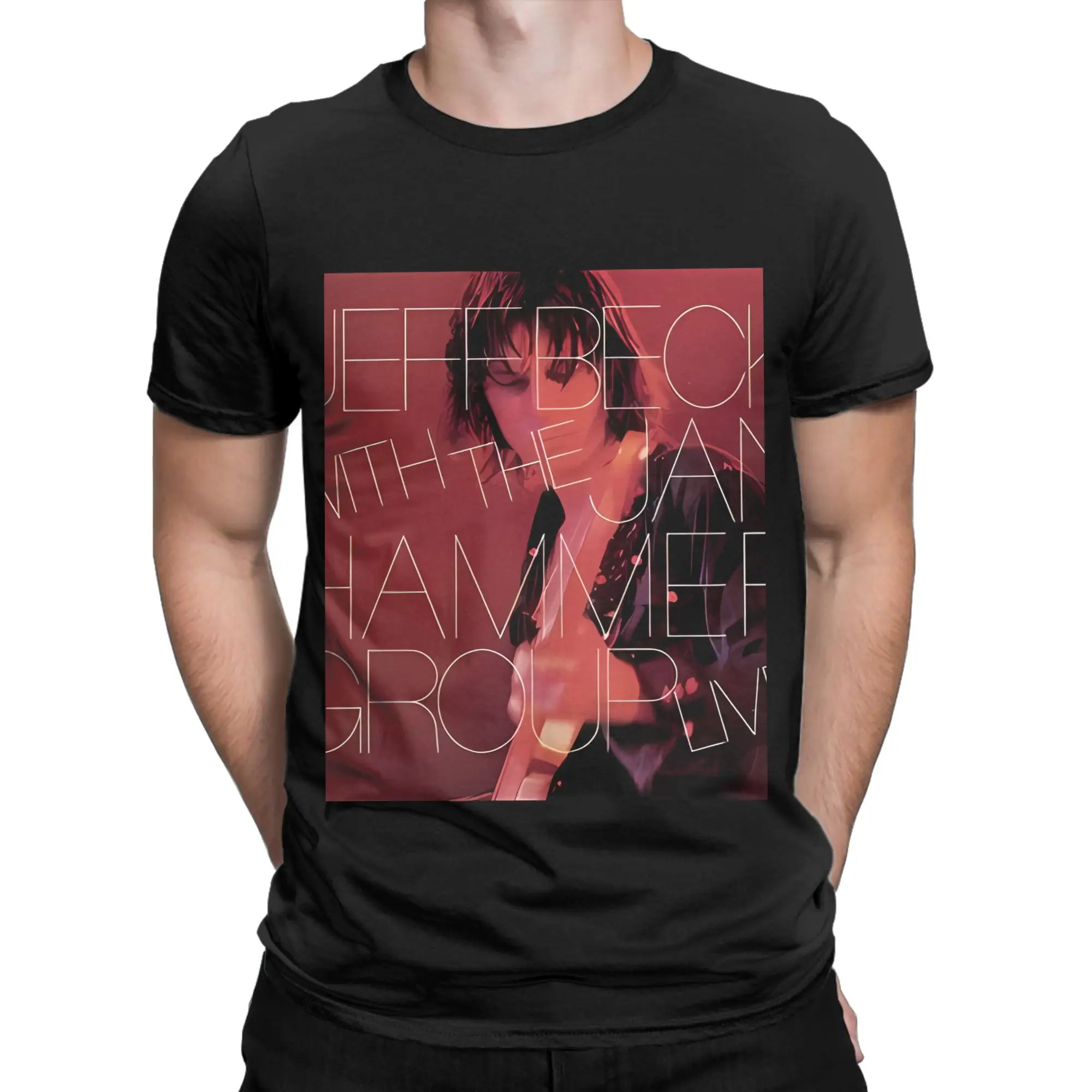Camiseta de algodón 100% de Jeff Beck con The Jan Hammer Group Live Novelty, camisetas de Jeff Beck para hombre