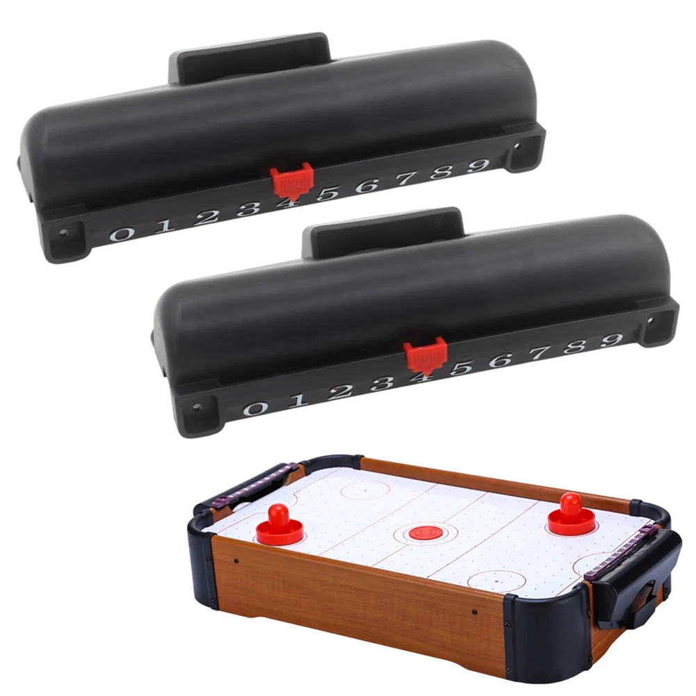 2 Pack Air Hockey Scorekeeper And Puck Box Plastic Scoring Unit For Tabletop Hockey Games Black 255x117mm