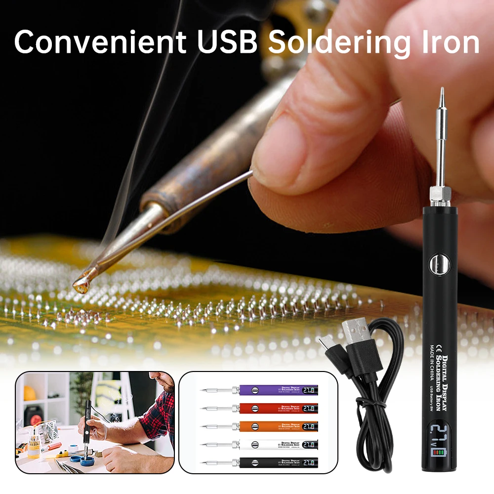 

USB-паяльник с интерфейсом 510, паяльник емкостью 650 мАч с дисплеем и трехступенчатой регулировкой напряжения включает паяльное жало