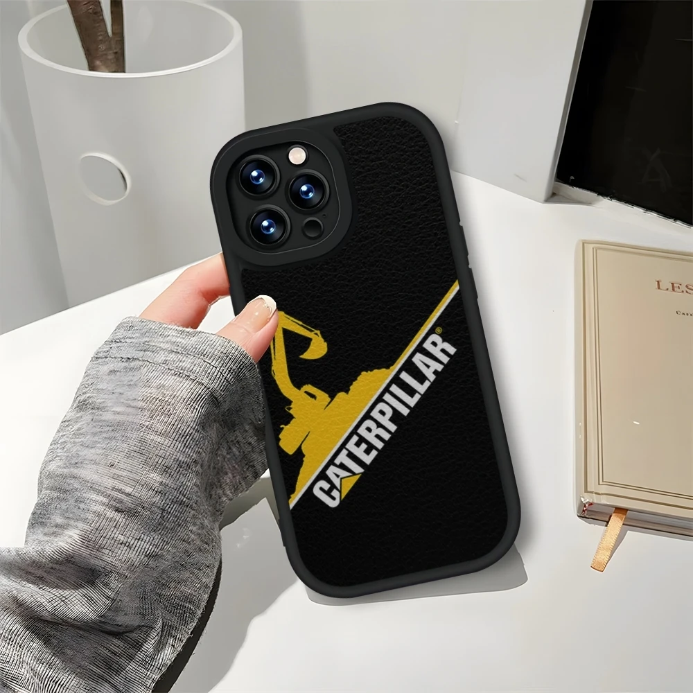 C-CaterpillarES Dozer Logo Phone Case For IPhone 15 11 14 13 12 Pro Max Mini X Xr 8 Plus Leather Black Soft Silicone Cover