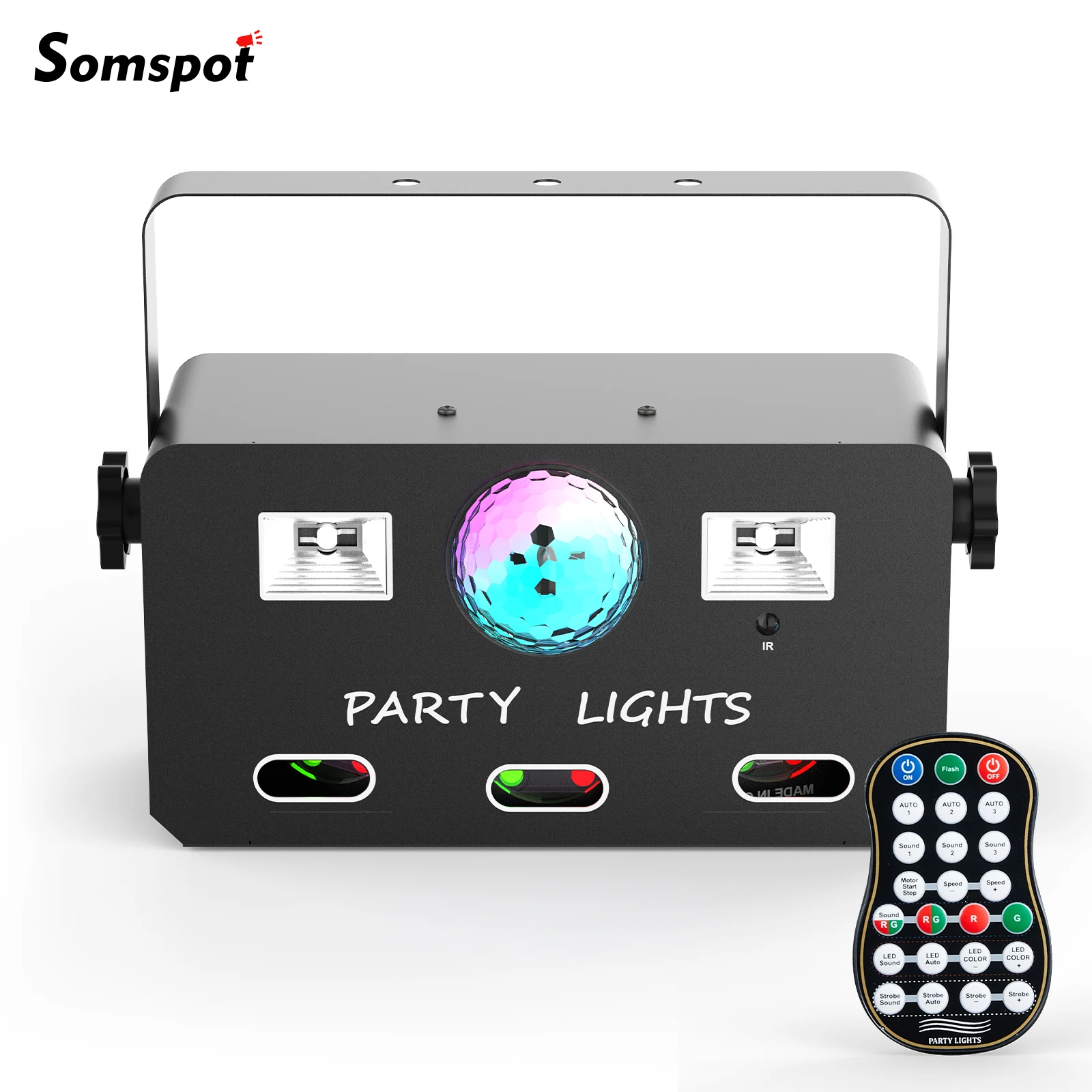 

Somspot RGBY 4in1 Laser Effect Lights Party Lights Magic Ball Light Remote Control Stage Lighting for Disco Live Show Nightclub