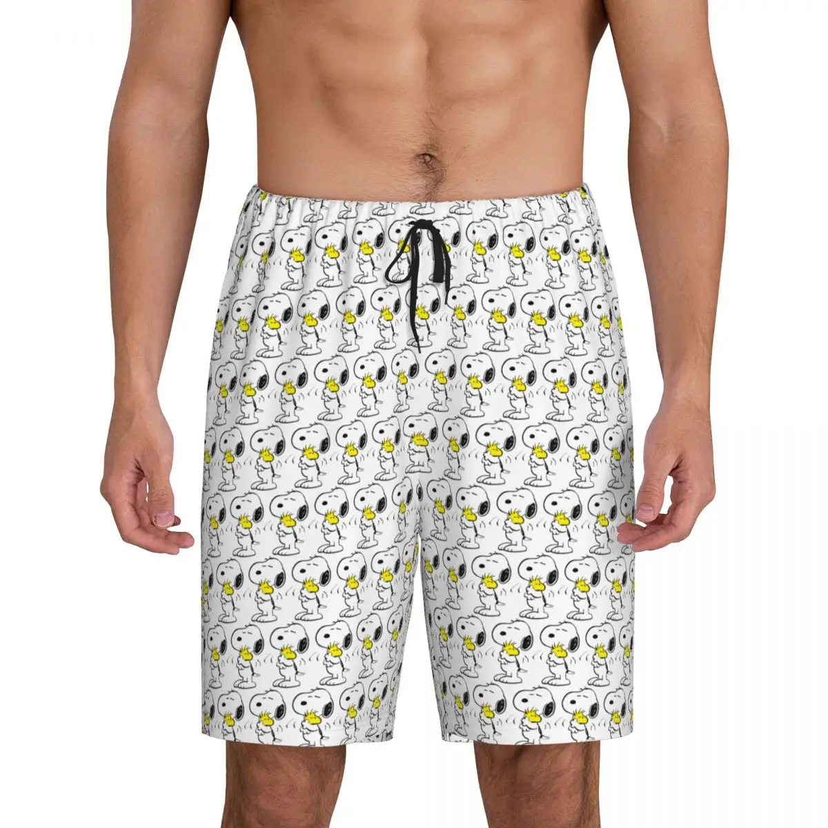 

Custom Print Manga Snoopy Woodstock Cartoon Dog Pajama Shorts Men's Sleepwear Bottoms Sleep Short Pjs with Pockets