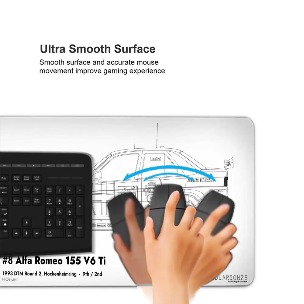 Alfa Romeo Logo Muismat 80X40Cm Xl Lockedge Kantoorcomputer Bureaumat Element Tafel Toetsenbord Groot Muismat Laptopkussen