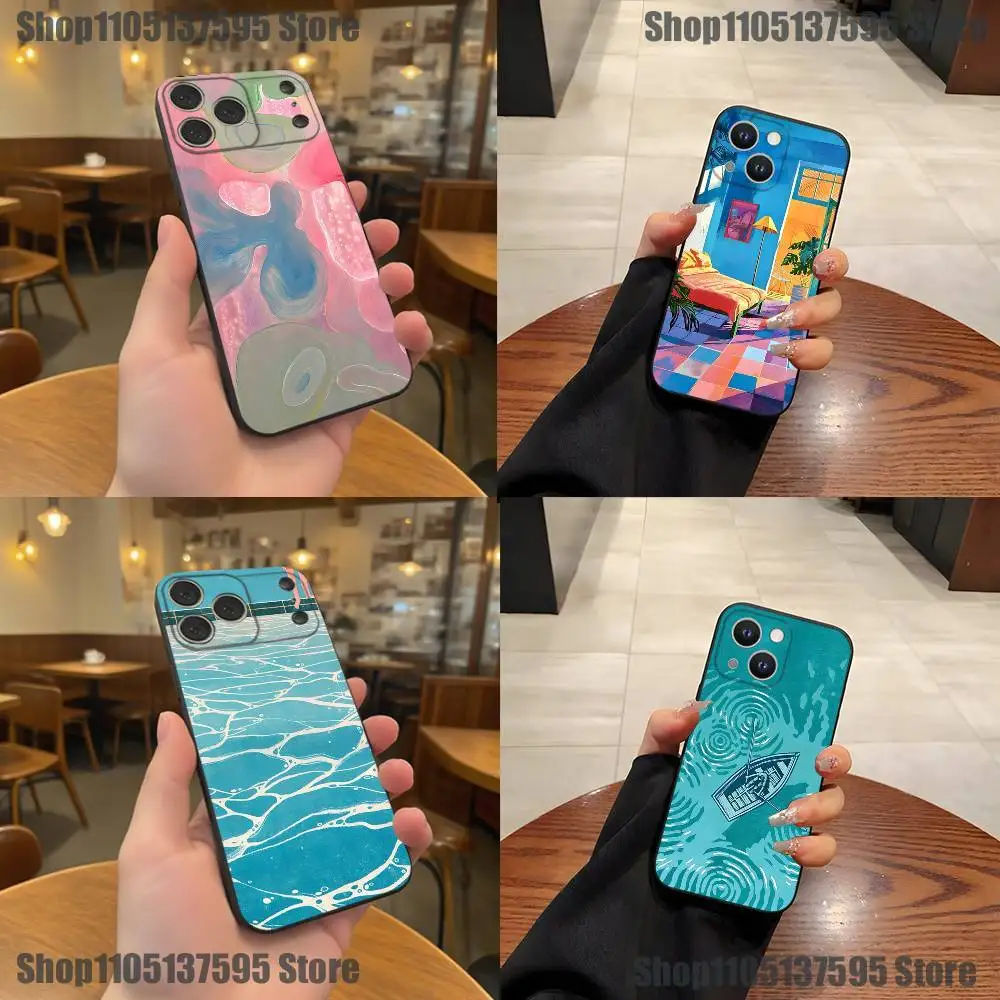 

David Hockney Art Phone Case For iPhone 17,16,15,14,13,12,11,Pro,XS,Max,XR,Plus,E,SE4,Mini Black Soft Cover