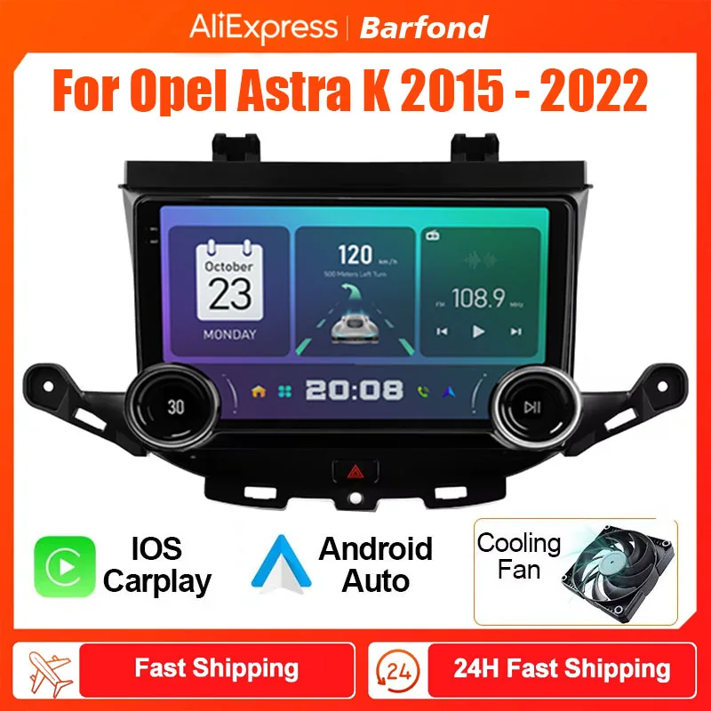 Barfond For Opel Astra K 2015 - 2022 Car Radio Multimedia Video Player Navigation stereo GPS Android 2din dvd