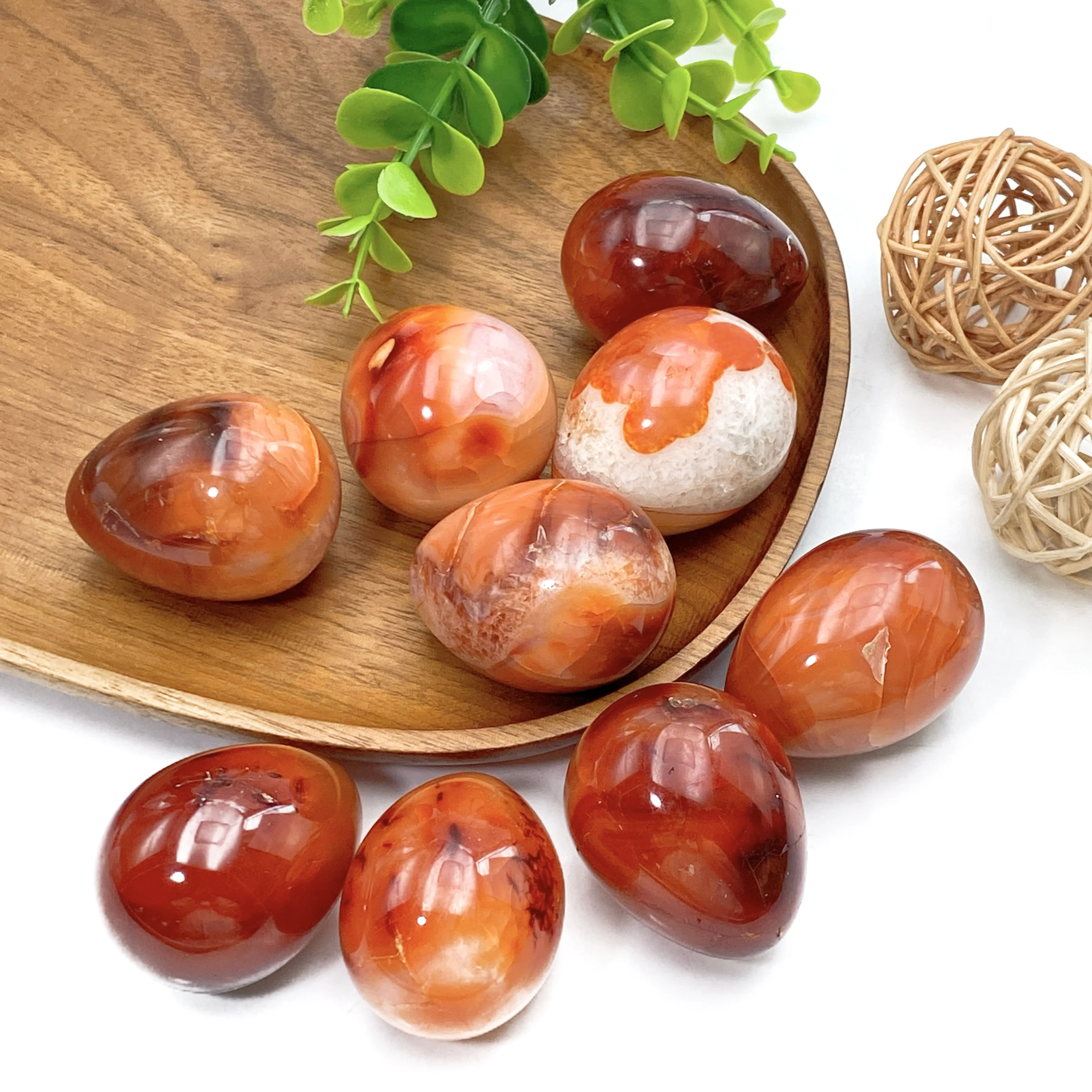 Cristaux naturels de guérison cornaline petit oeuf géode poli Craving Reiki décorations pour la maison haute qualité énergie minérale cadeau minerai