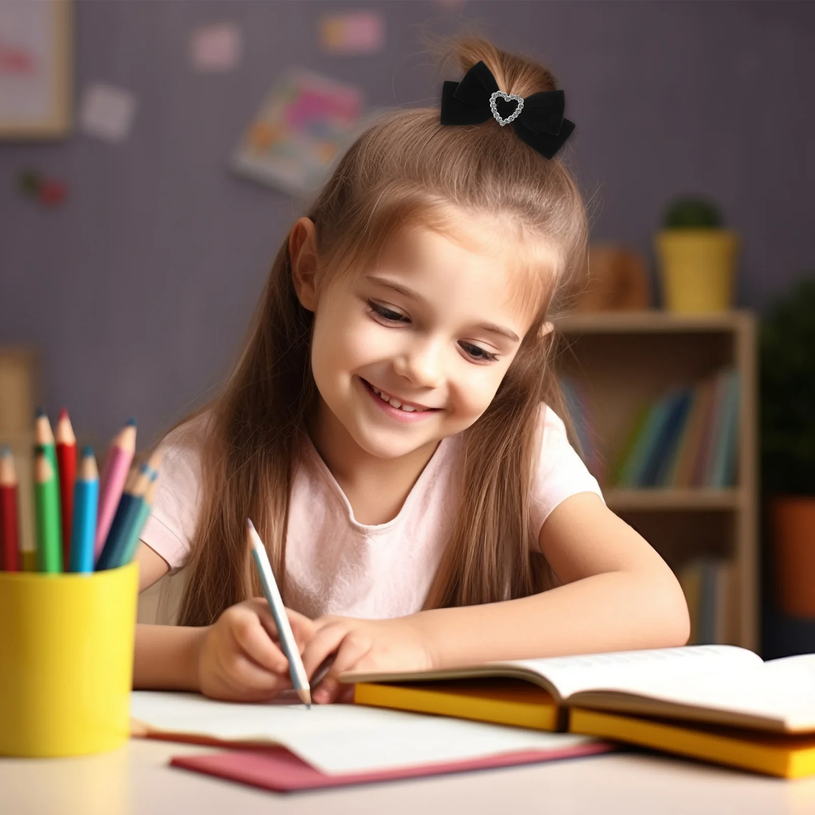 

1 Pair Butterfly Bow Hair Clips Velour Metal Alligator Barrettes Non-Slip Girls Hair Accessories Kids Bows For Teen Daily