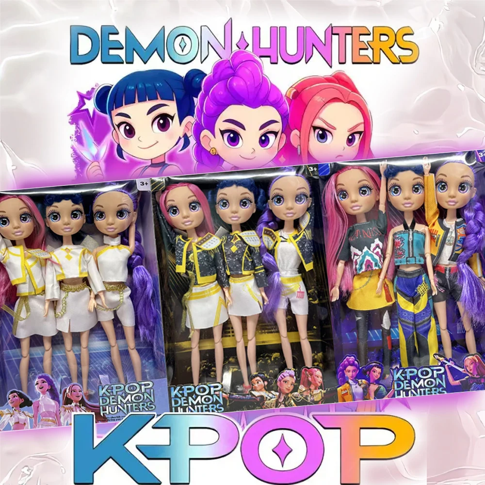 

14+y Kpop Demon Hunters Anime Girl Group Action Figure Movable Joints Cartoon Doll Desktop Decor Toy for Girls Collection