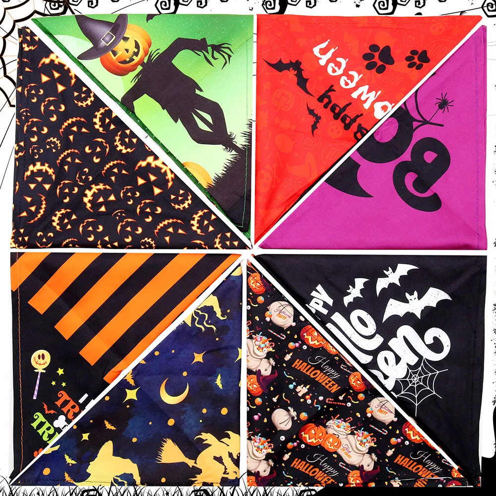 Bandanas College pour animaux de compagnie, triangle réglable pour chiens et chats, fournitures pour animaux de compagnie, bavoirs pour chiens, accessoires pour animaux de compagnie, fête d'Halloween, 20 pièces