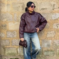 MUJER Faux Leather Jackets for Women Oversize Women's Bomber Jacket Fashion Winter Womens Coats Outerwears Demi-season Jackets 5