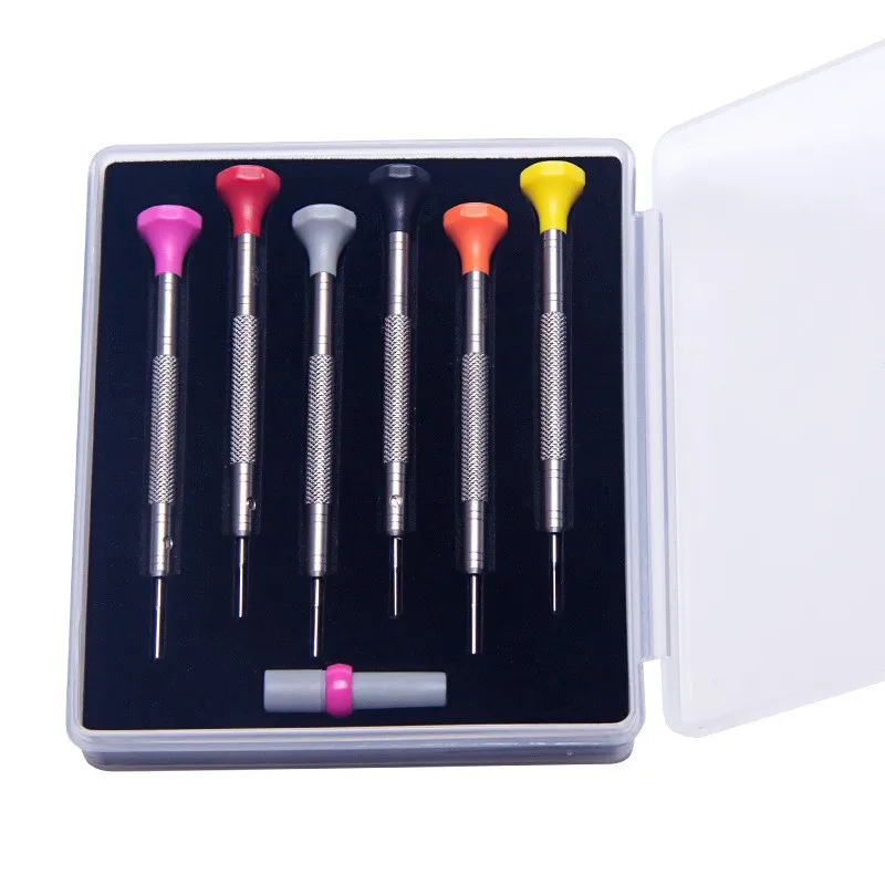 Precision 6Pcs T-Type Slotted Screwdriver Set Stainless Steel Watch Repair Tool for Watch Band Link