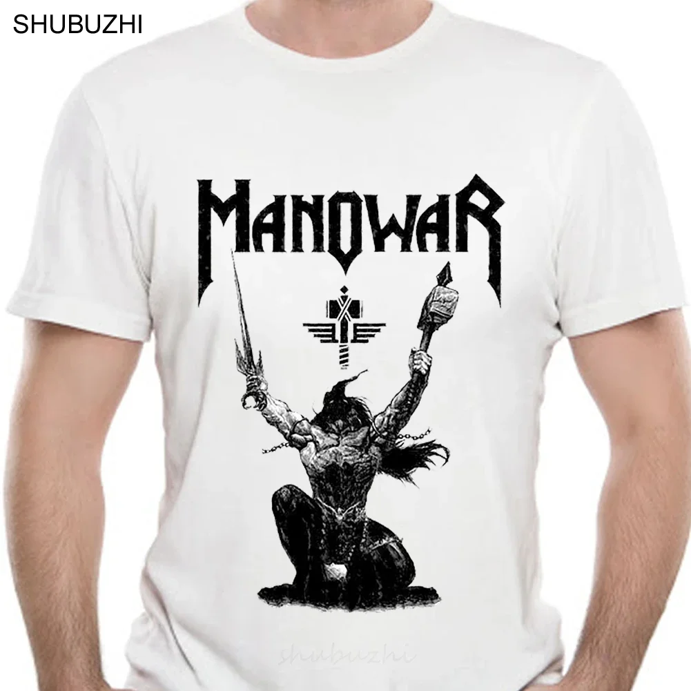

Новая мужская футболка Manowar, размер S-2XL, хлопковая футболка, мужская летняя модная футболка европейского размера