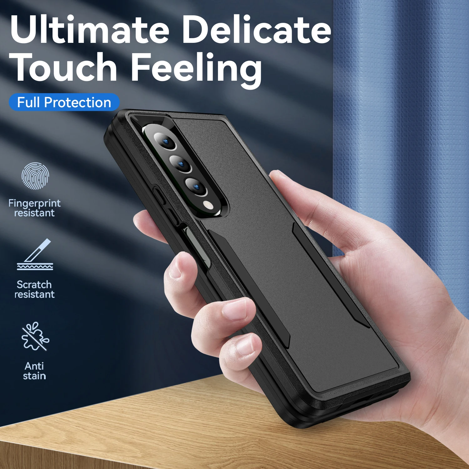 2 in 1 Hybrid Rugged Armor Shockproof Phone Case For Samsung Galaxy Z Fold 4 TPU Frame Hard Plastic Protective Back Cover Fundas