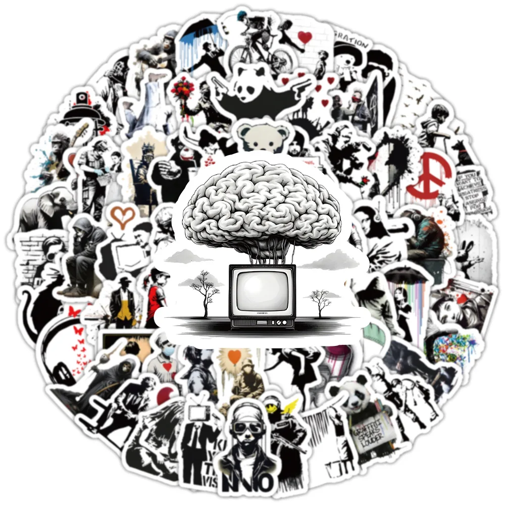 50/103PCS Banksy Cartoon Stickers Graffiti ART Sticker Waterproof Decoration DIY Luggage Laptop Phone Car Bike Skateboard Toy