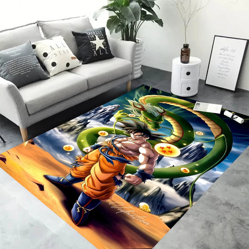 MINISO Dragon-Ball-alfombra con estampado de Anime para sala de estar, felpudo para sofá y dormitorio infantil de dibujos animados, alfombra decorativa antideslizante