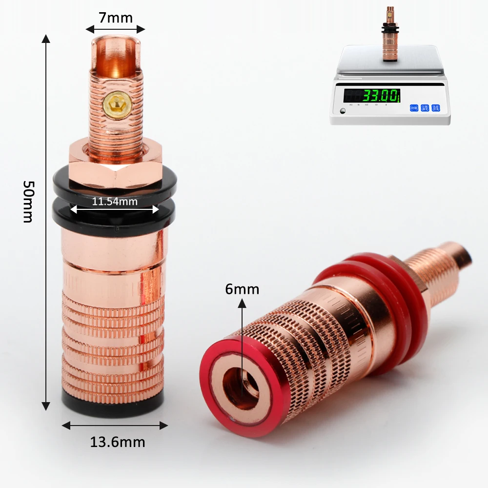 2/4 Stück Kupferbeschichtete Anschlussklemmen für HiFi-Verstärker DIY-Buchsen