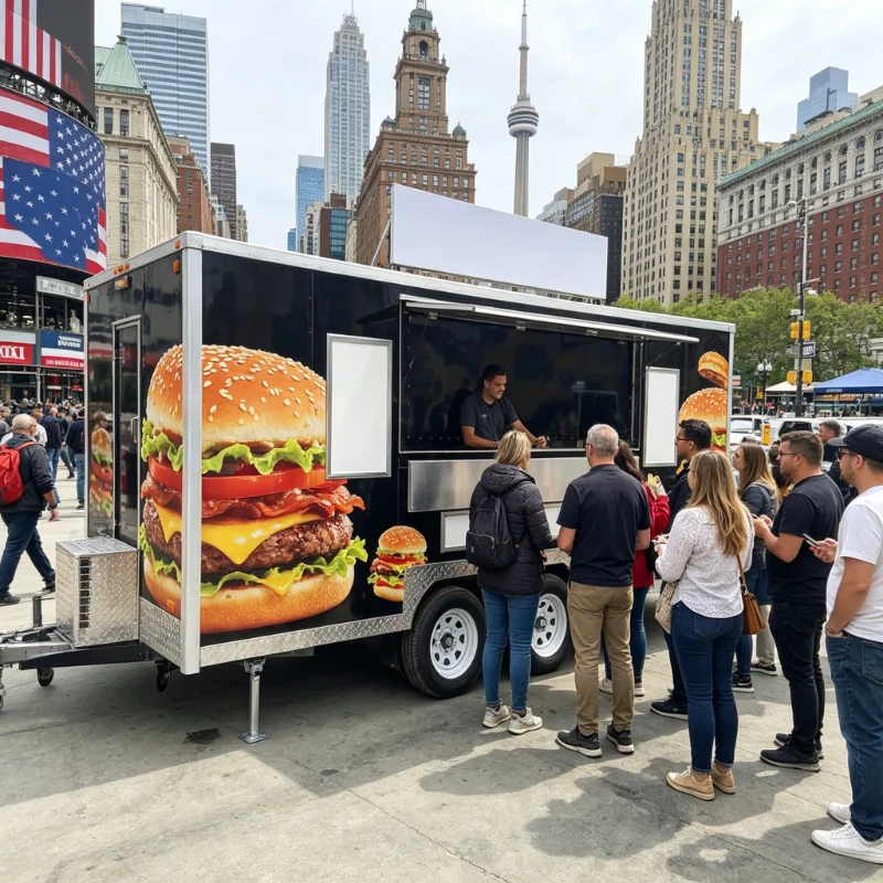 Condition New Hot Dog Cart Trailer Mobile Stainless Steel Vendor Trailer for Fast Food Business Multi-function Food Truck