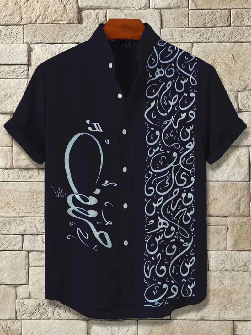 Vintage African Style Men's Shirts Ethnic Tribal Short Sleeve Shirts Tops Fashion Casual Vacation Button Down Blouse 2025 New