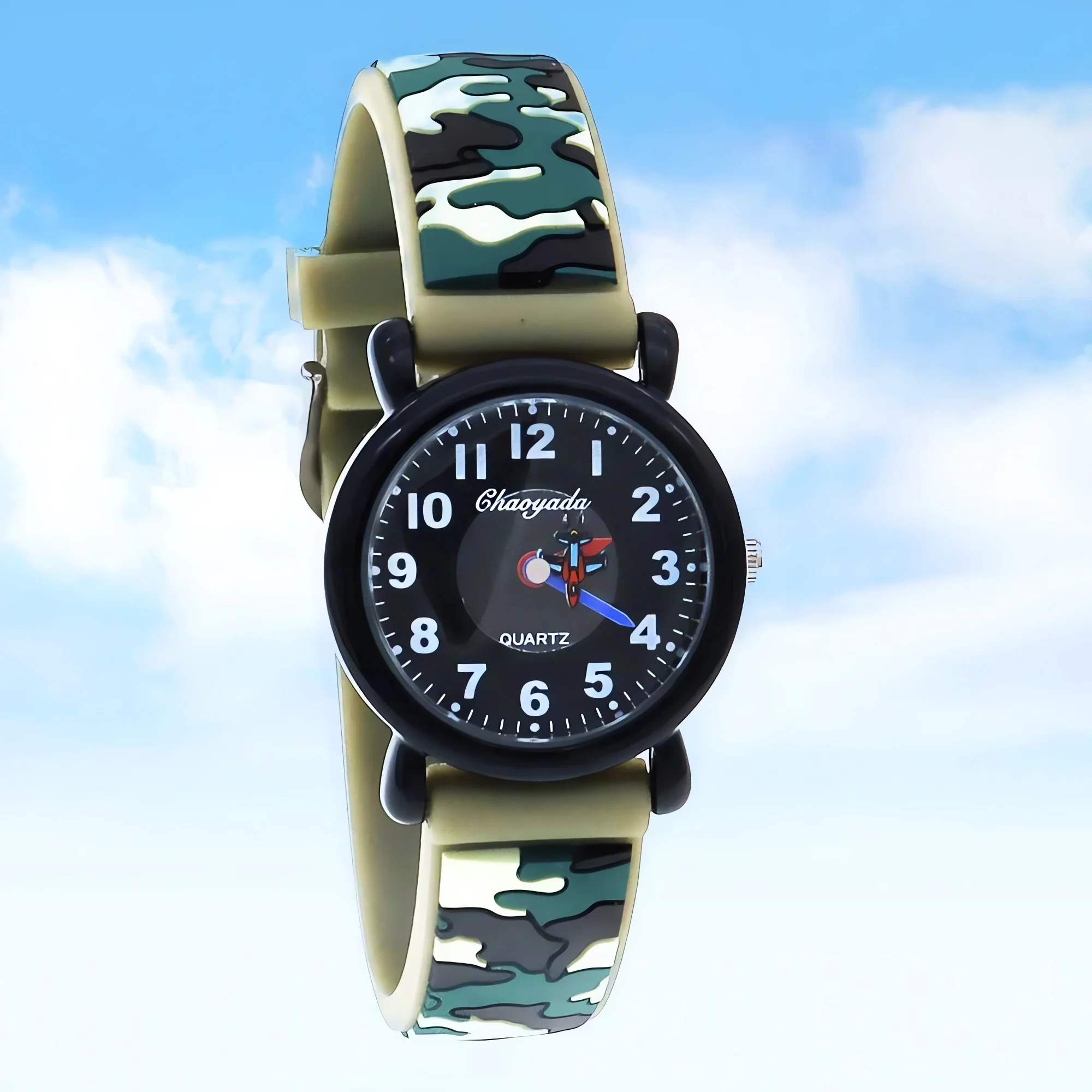 

Модные камуфляжные кварцевые часы с силиконовым ремешком - цифровые водонепроницаемые стильные летние часы для мальчиков и девочек, детей и студентов