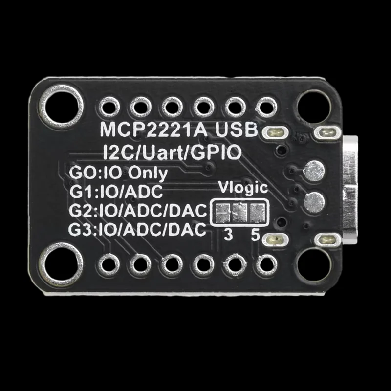 MCP2221A USB To GPIO ADC/I2C Adapter TYPE-C Interface Signal Processing Board For OLED Display Sensor PWM Driver