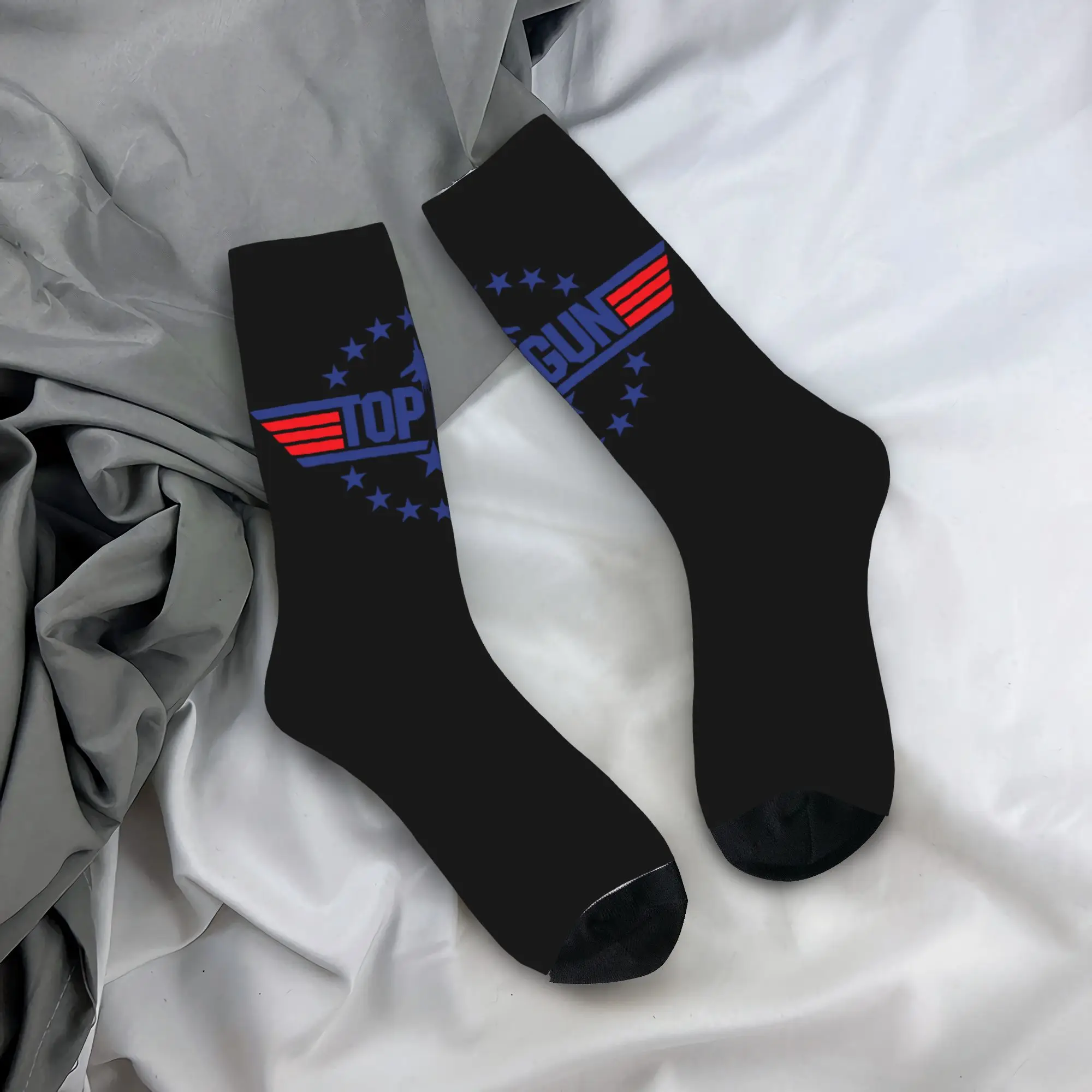 

Custom Harajuku Tom Cruise Maverick Film Top Gun Socks Men Women Warm 3D Printed Sports Football Socks