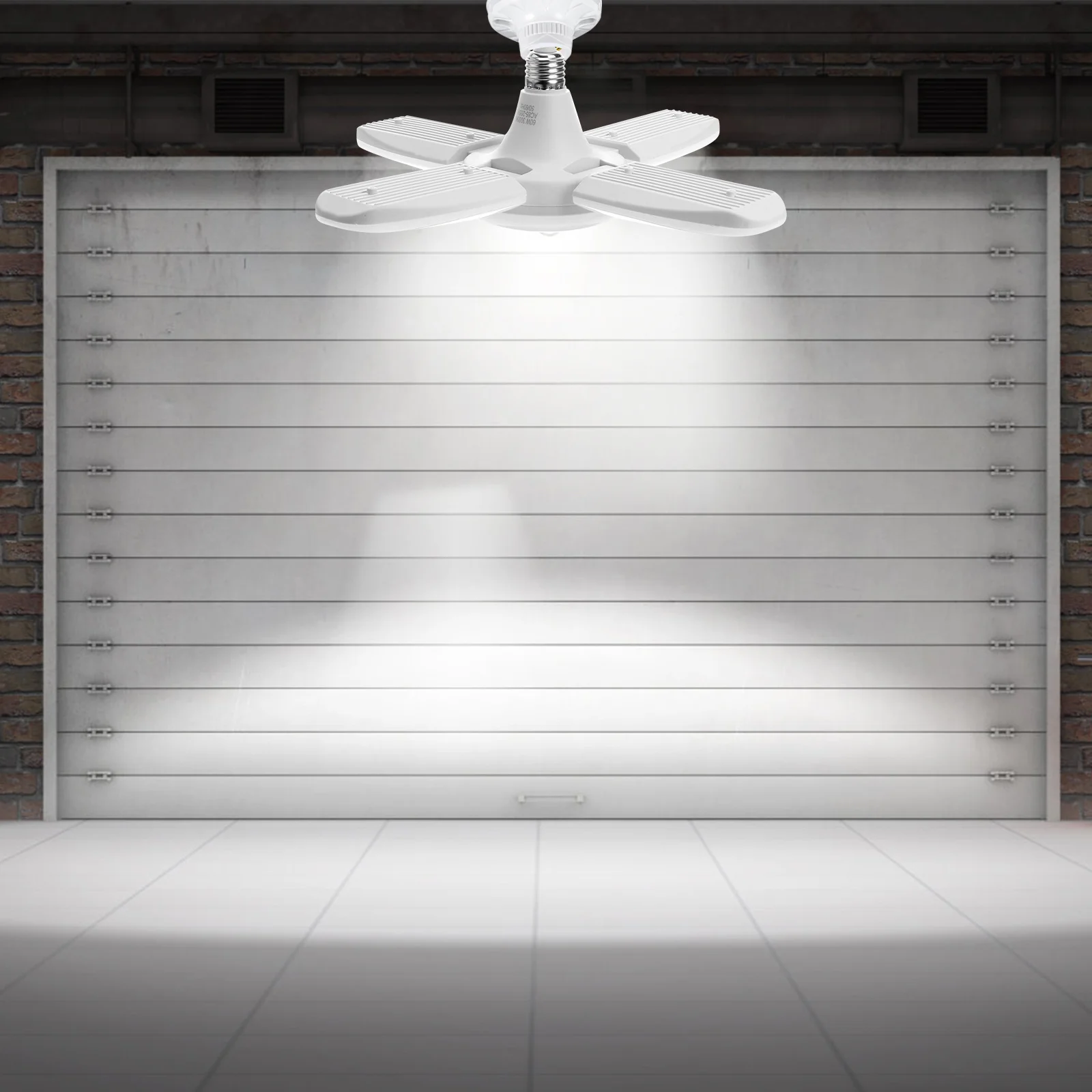 

Folding Deformation Garage Light Bright White LED Bulbs Fixture Lighting Foldable Lights Ceiling