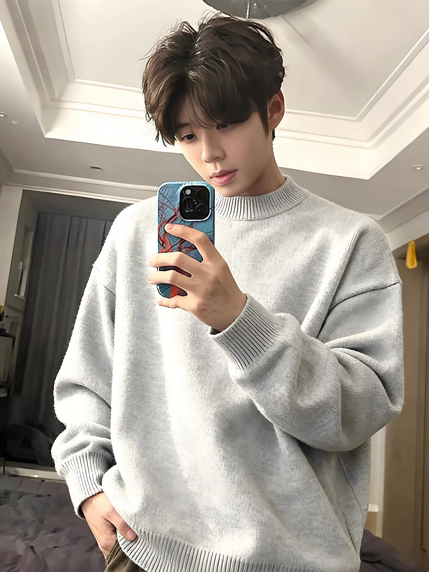 

Мужской вязаный свитер Cleanfit с круглым вырезом, зимний, на флисовой подкладке, утолщенный, базовый слой, мягкий трикотаж из полиэстера