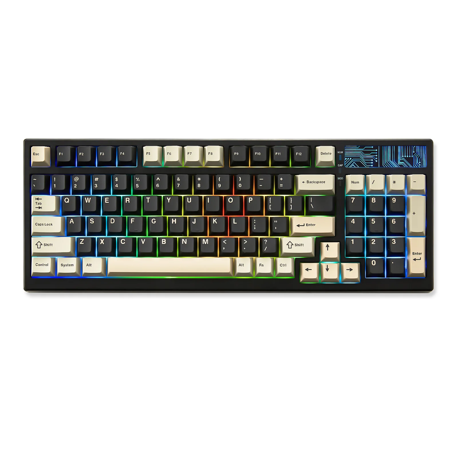 YUNZII YZ98 블랙 99 키 핫 스왑 가능 98% 1800 레이아웃 개스킷, BT5.0/2.4G/USB-C 무선 RGB 게임용 기계식 키보드