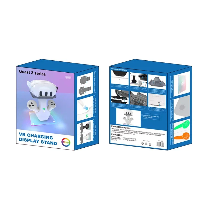 Meta Quest 3 VR Supporto di ricarica universale Supporto di ricarica per controller Meta Quest 3 con luce LED