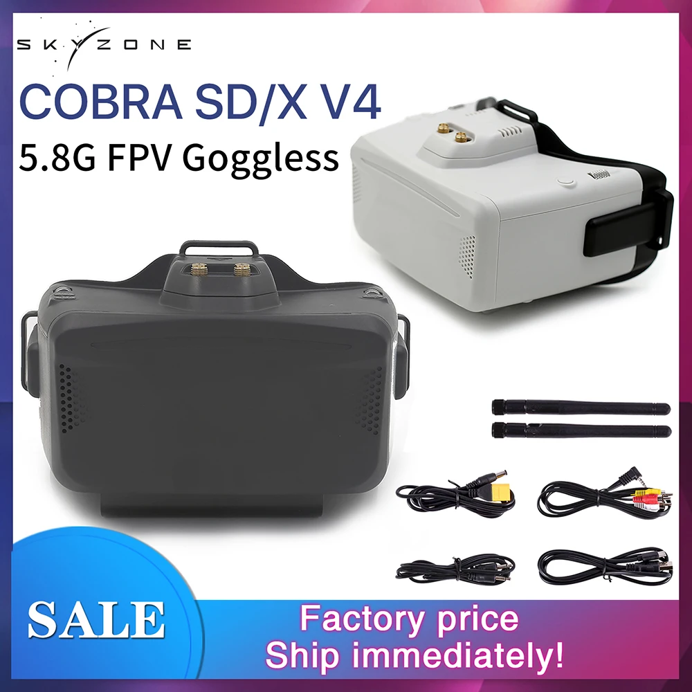 SKYZONE Cobra SD X V4 FPV Video Goggles 800x480 4.3in Cobra 1280x720 4.1in 5.8G Receiver Head Tracker DVR for FPV Racing Drone